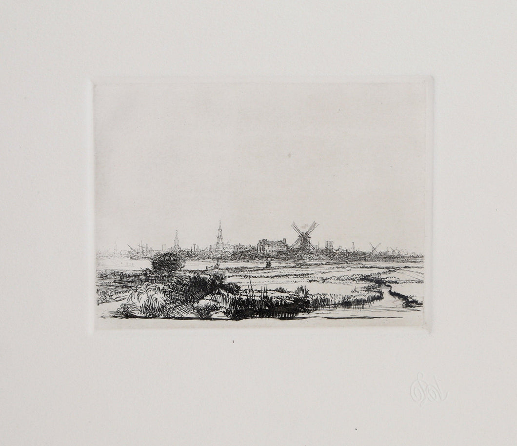 View of Amsterdam from the Northwest (B212) Etching | Rembrandt,{{product.type}}