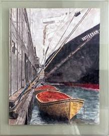 View of Rotterdam Ship Watercolor | Stephen Weiss,{{product.type}}