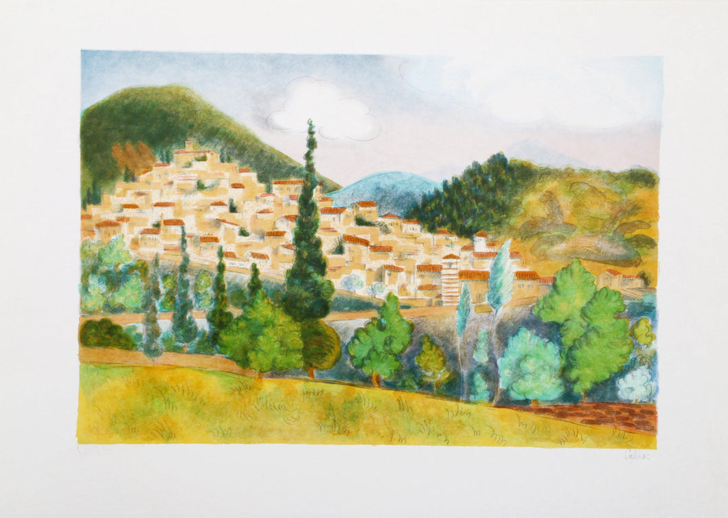 Village Landscape Lithograph | Laurent Marcel Salinas,{{product.type}}
