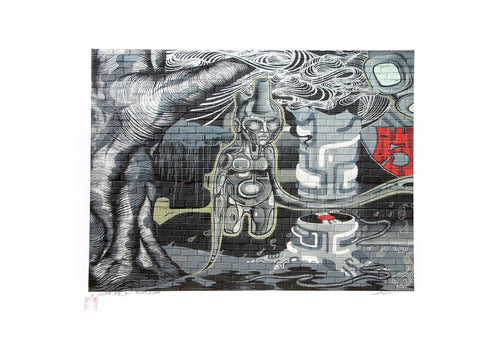 Vinyl Robot Mural (Left Detail), Brooklyn from the Graffiti Series Digital | Jonathan Singer,{{product.type}}