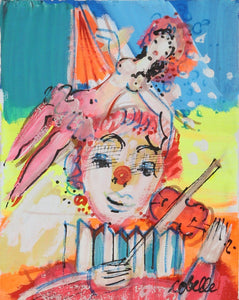 Violinist Clown and Nude 1 Acrylic | Charles Cobelle,{{product.type}}