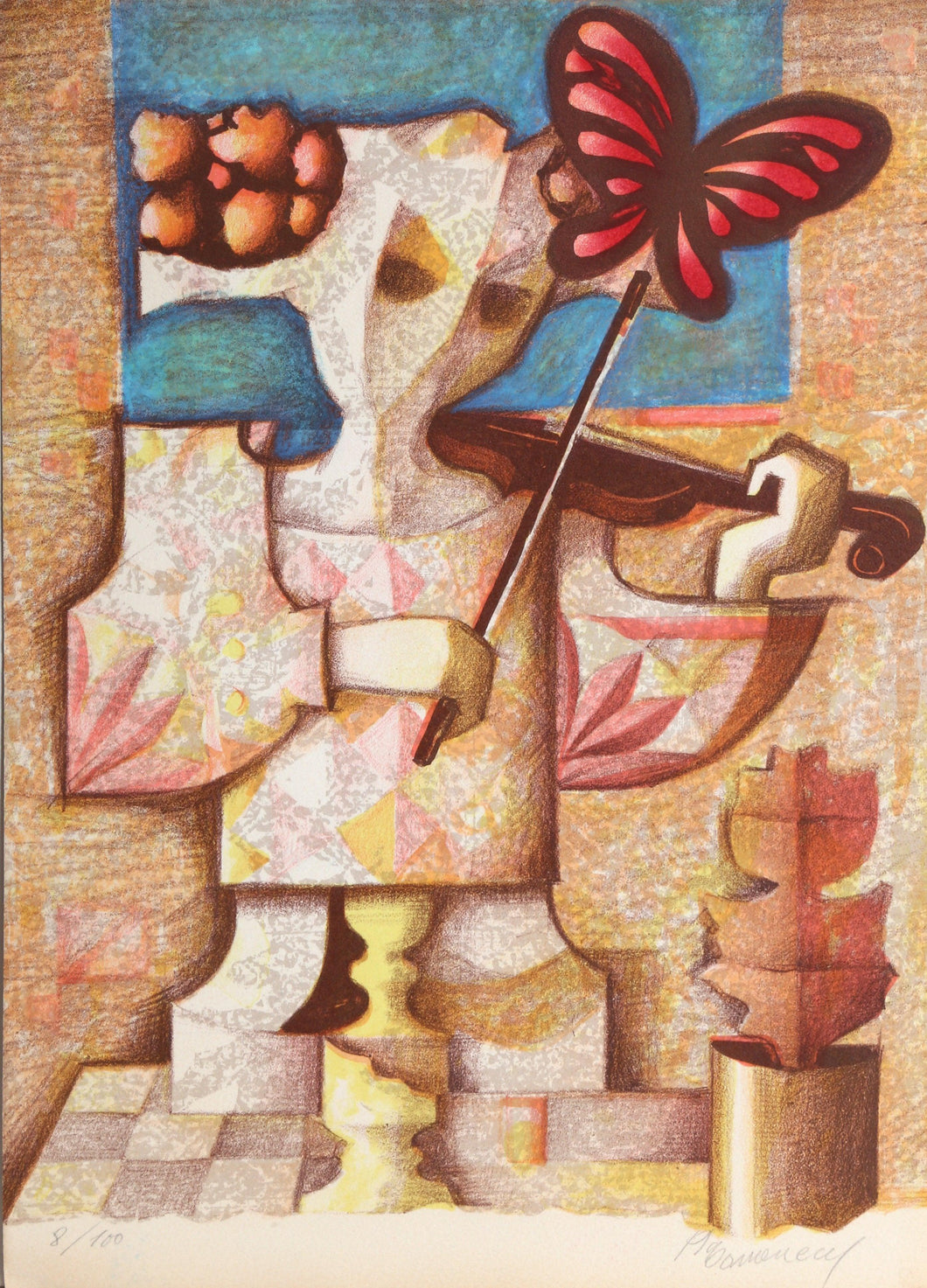 Violinist with Butterfly Lithograph | Jordi Pla Domenech,{{product.type}}