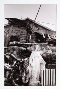 Virgin Mary in Junkyard Black and White | Unknown Artist,{{product.type}}