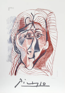 Visage de Femme de Face Lithograph | Pablo Picasso,{{product.type}}