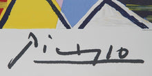 Visage de Femme sur Fond Raye Lithograph | Pablo Picasso,{{product.type}}