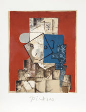 Visage sur Fond Rouge Lithograph | Pablo Picasso,{{product.type}}