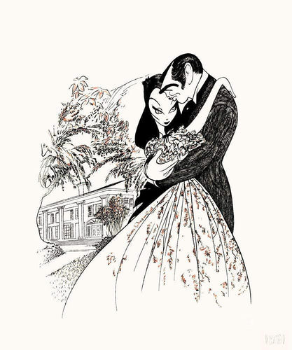 Vivien Leigh and Clark Gable in Gone with the Wind Lithograph | Al Hirschfeld,{{product.type}}