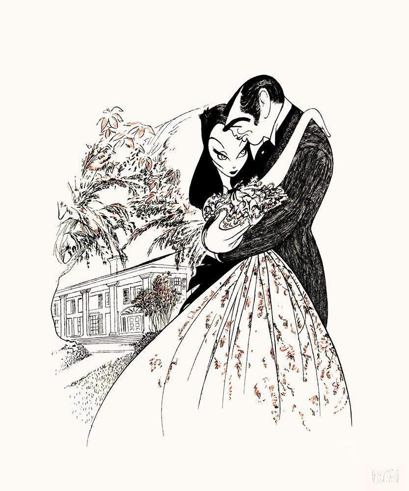 Vivien Leigh and Clark Gable in Gone with the Wind Lithograph | Al Hirschfeld,{{product.type}}