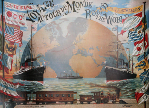 Voyage Around the World Poster | A. Schindeler,{{product.type}}