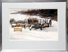 Wagon in Snow Watercolor | James Feriola,{{product.type}}