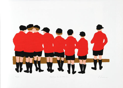 Waiting for the Eton Bus Screenprint | Patricia Sussman,{{product.type}}