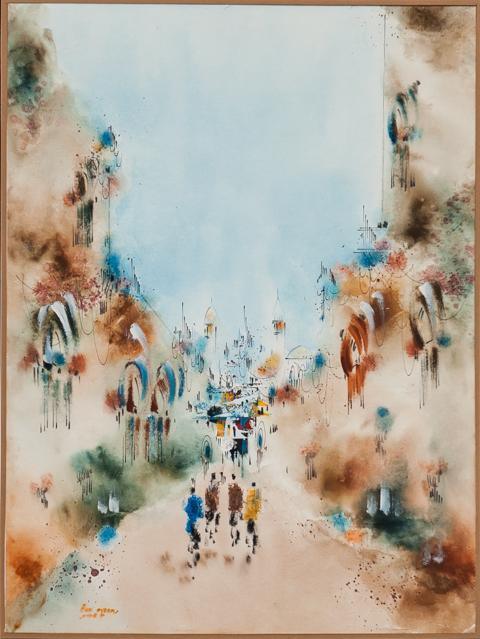 Walled Street II Watercolor | Ben Avram,{{product.type}}