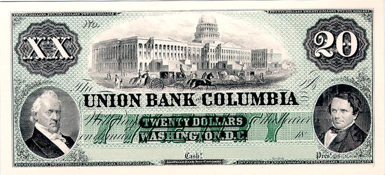 Washington D.C.  - Twenty Dollars Currency | American Bank Note Commemoratives,{{product.type}}