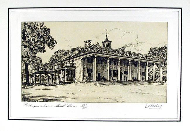 Washington's Home - Mount Vernon Lithograph | L. Weslay,{{product.type}}