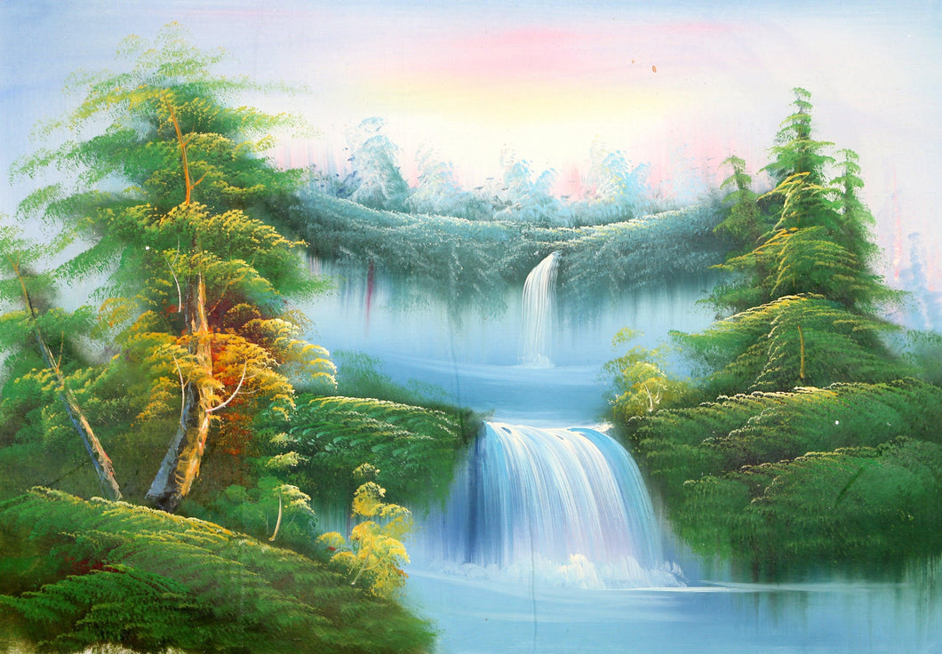 Watefall Landscape (122) Oil | Mao Wu,{{product.type}}