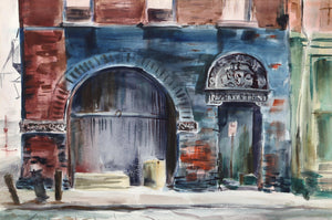 Water Street Garage (P4.12) Watercolor | Eve Nethercott,{{product.type}}