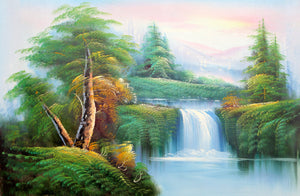 Waterfall Landscape (135) Oil | Mao Wu,{{product.type}}