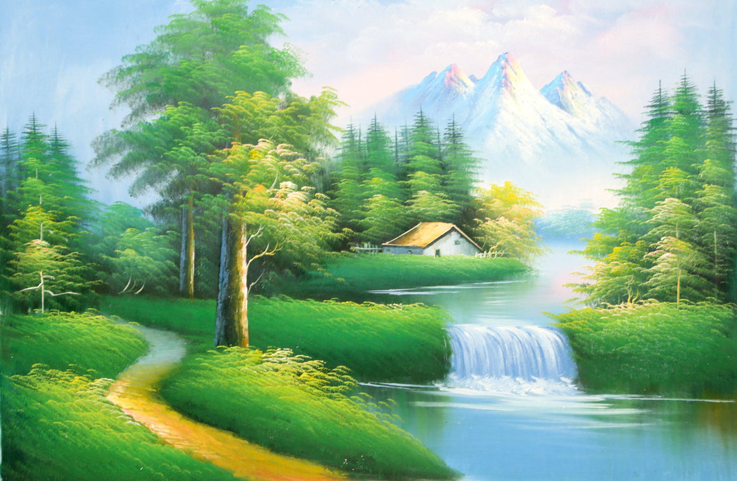 Waterfall Landscape (167) Oil | Mao Wu,{{product.type}}