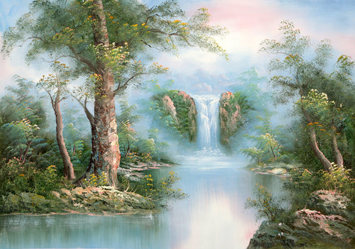 Waterfall Landscape (174) Oil | Shumu Fu,{{product.type}}