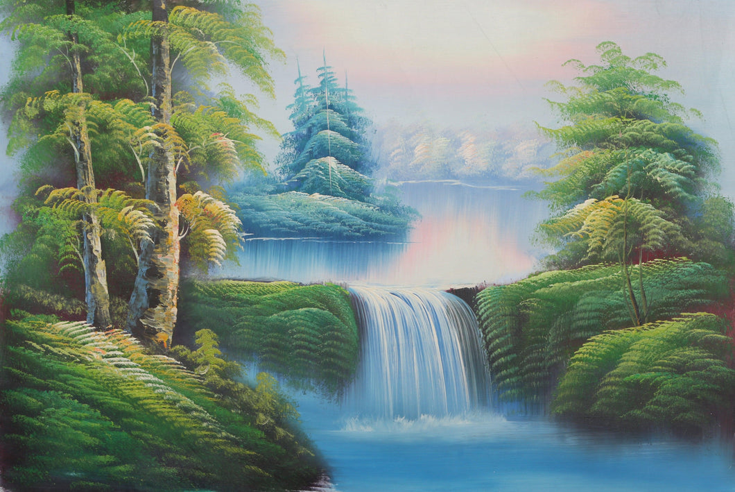 Waterfall Landscape (183) Oil | Mao Wu,{{product.type}}