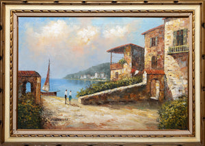 Waterfront View Oil | Unknown Artist,{{product.type}}