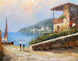 Waterfront View Oil | Unknown Artist,{{product.type}}