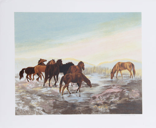 Watering Hole Lithograph | Gwendolyn Branstetter,{{product.type}}