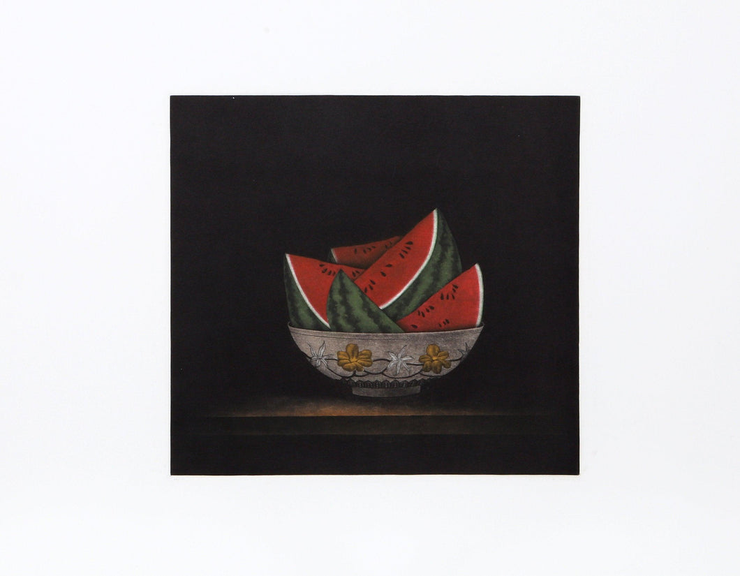 Watermelons in Bowl Etching | Tomoe Yokoi,{{product.type}}