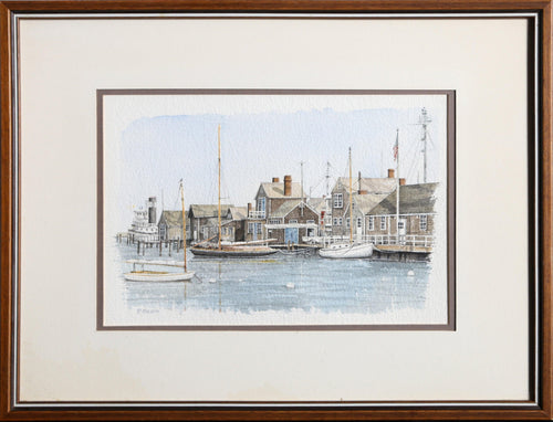 Waterside Town 4 Watercolor | P. Scott,{{product.type}}