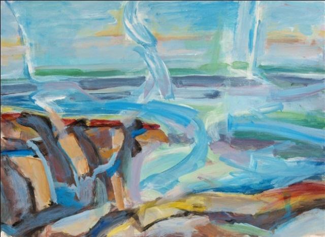 Waves Against the Rocks Acrylic | Alfred Sandford,{{product.type}}