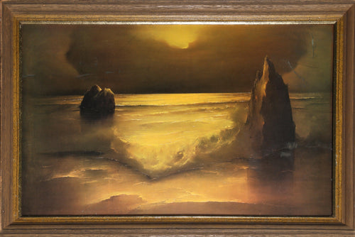 Waves at Sunset Poster | Unknown Artist,{{product.type}}