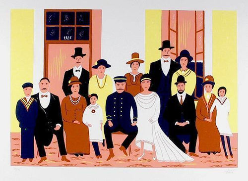 Wedding Family Portrait Screenprint | Francois Ledan (aka Fanch),{{product.type}}