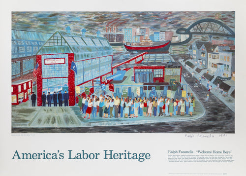 Welcome Home Boys for America's Labor Heritage Poster | Ralph Fasanella,{{product.type}}