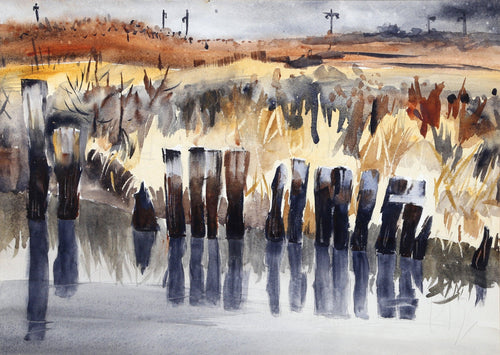 West Hampton (P3.32) Watercolor | Eve Nethercott,{{product.type}}