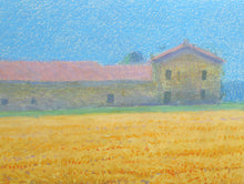 Wheat Field and House Pastel | Oliviero Masi,{{product.type}}