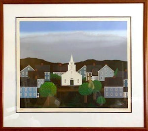 White Chapel I (New England Village) Screenprint | Ted Jeremenko,{{product.type}}