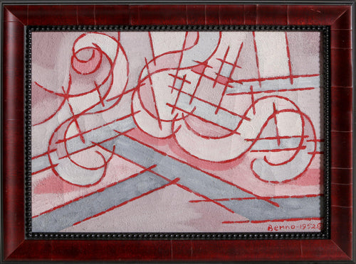 White, Grays, and Red Oil | Benjamin Benno,{{product.type}}