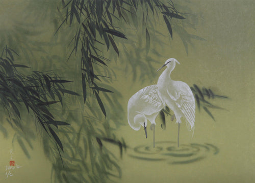White Herons Lithograph | David Lee,{{product.type}}