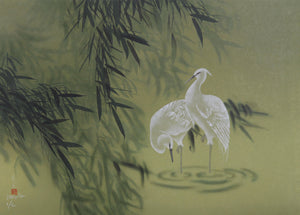 White Herons Lithograph | David Lee,{{product.type}}