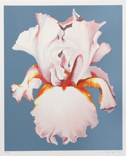 White Iris on Blue II Screenprint | Lowell Blair Nesbitt,{{product.type}}