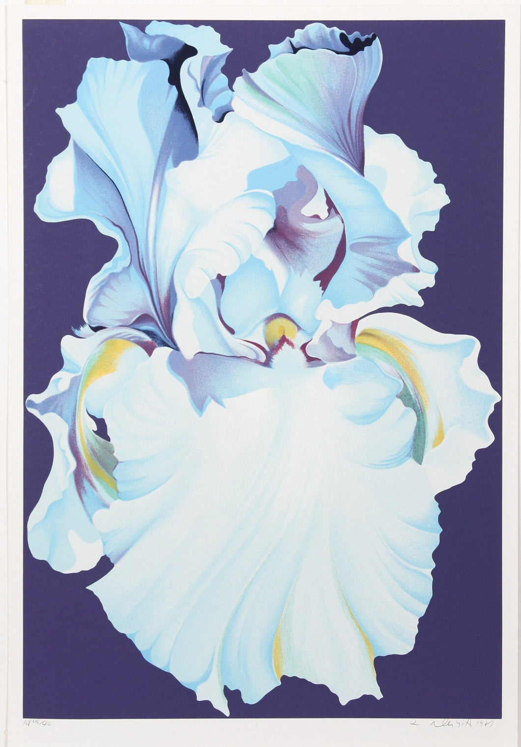 White Iris on Purple Screenprint | Lowell Blair Nesbitt,{{product.type}}
