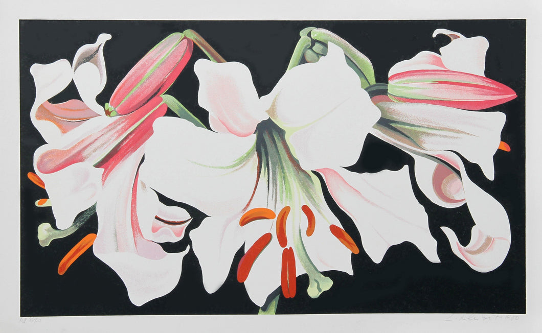 White Lily on Black Screenprint | Lowell Blair Nesbitt,{{product.type}}