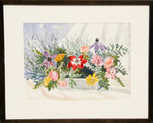 White Pot of Wildflowers Watercolor | Adela Smith Lintelmann,{{product.type}}