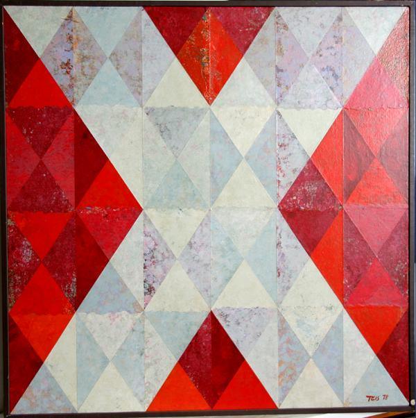 White X on Red Mixed Media | Dan Teis,{{product.type}}