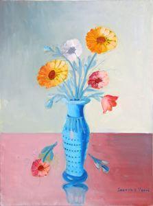 White, Yellow and Red Poppies Oil | Joseph G. Perri,{{product.type}}