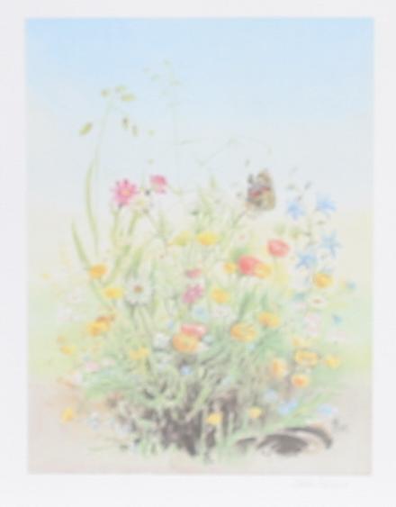 Wild Flowers and Butterfly Poster | Hella Blume,{{product.type}}