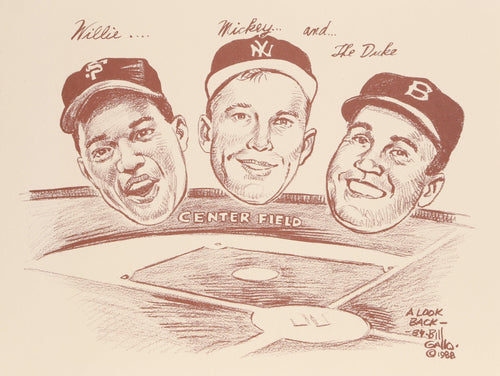 Willie, Mickey, and The Duke from A Look Back portfolio Lithograph | Bill Gallo,{{product.type}}