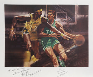 Wilt Chamberlain and John Havlicek from Sports Illustrated Living Legends Portfolio Lithograph | Robert Peak,{{product.type}}