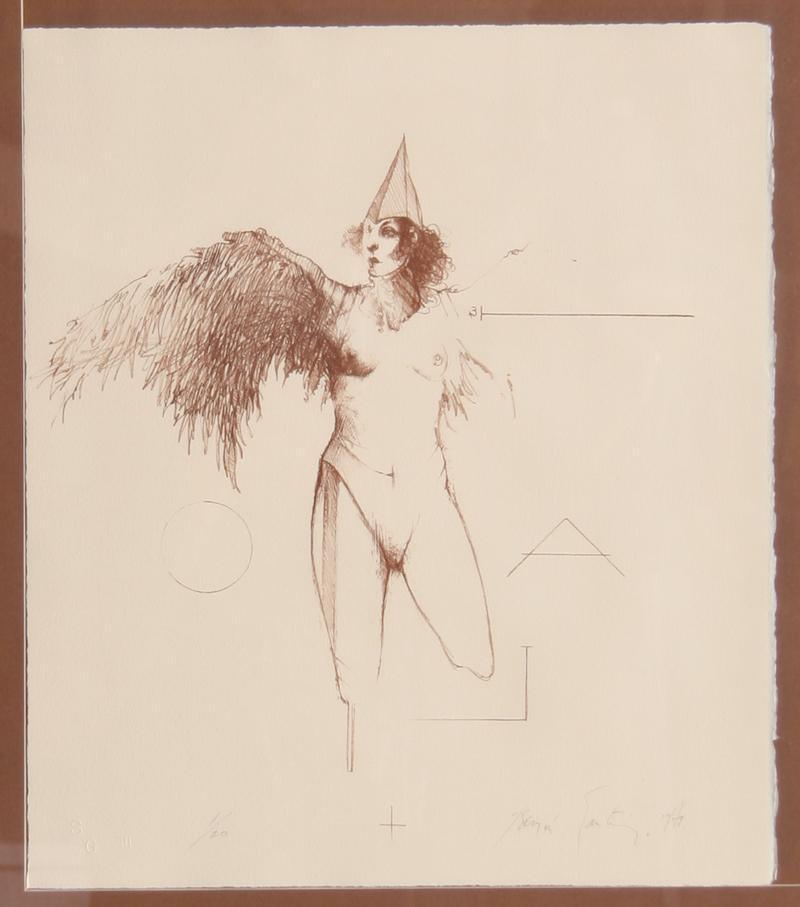 Winged Figure Lithograph | Ramon Santiago,{{product.type}}