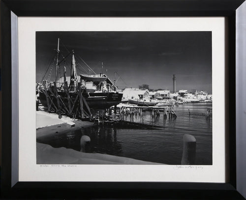 Winter along the Shore Black and White | John W. Gregory,{{product.type}}